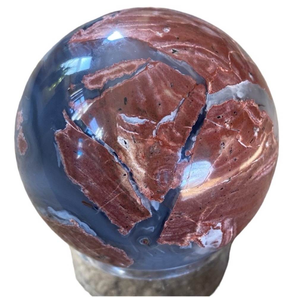Red Volcano Agate Sphere - Picture 7 of 11